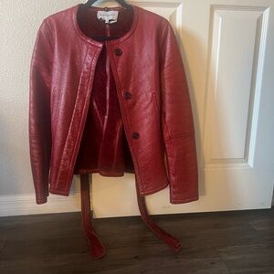 Yves Saint Laurent Red Leather Jacket